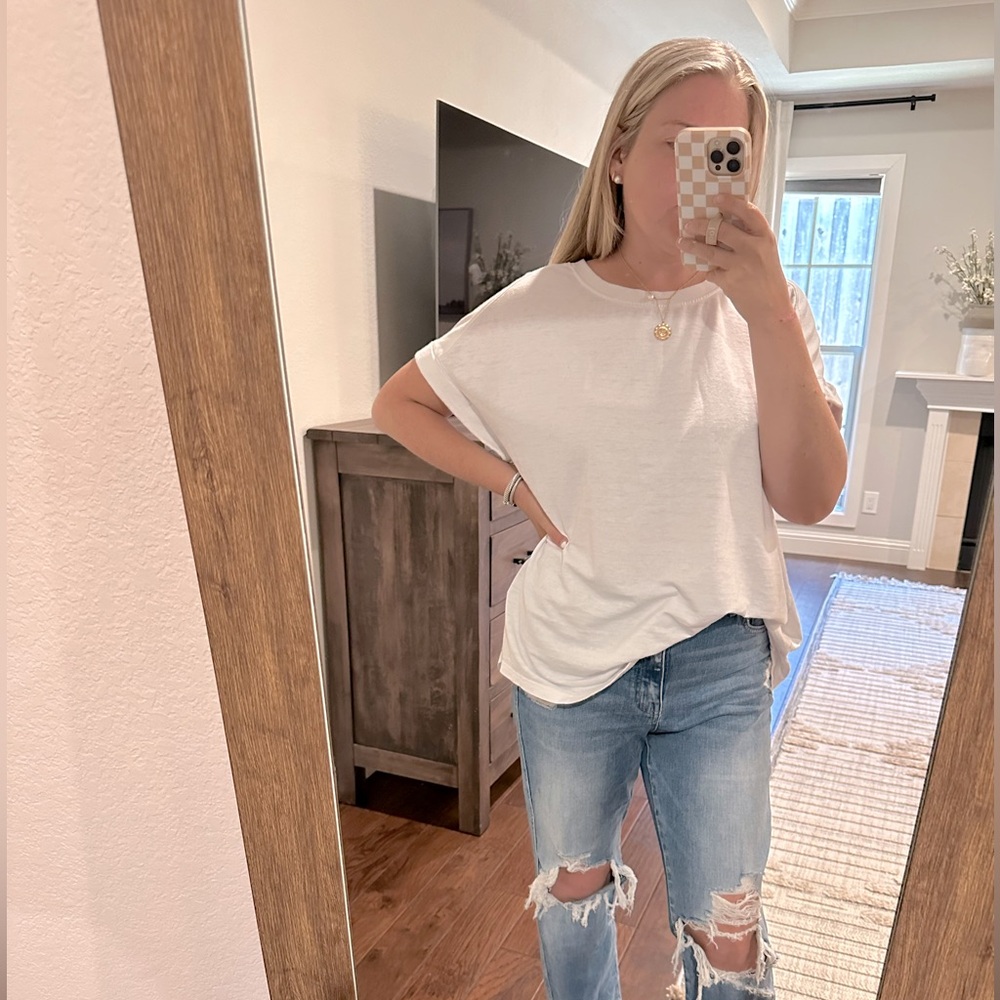Jane and Delancey button down back top